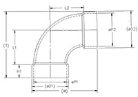 1/4 Bend (90) HxH Long Sweep Schm