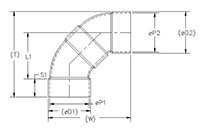 1/4 Bend (90) HxH Long Sweep_asem. Schm