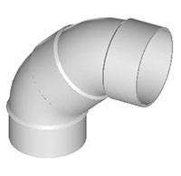 1/4 Bend (90) SxH Long Sweep(2) -LR