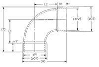 1/4 Bend (90) SxH Long Sweep Schm