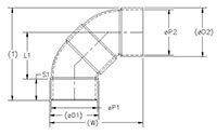 1/4 Bend (90) SxH Long Sweep_asem. Schm