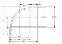 1/4 Bend (90) Vent SxH Schm