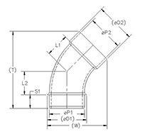 1/8 Bend (45) SxH Schm