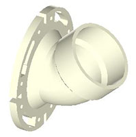 Adjustable 45° Discharge Closet Flange - with Plastic Ring