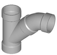 Combo Wye & 1/8 Bend HxHxH (2 Piece) -HR