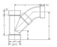 Combo Wye & 1_8 Bend HxHxH (2 Piece) Schm