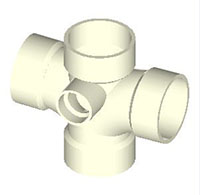 Double Sanitary Tee Side Inlet (HxHxHxHxH SI)