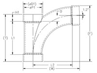 Long Radius Sanitary Tee HxHxH Schm