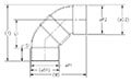 1/4 Bend (90) SxH Long Sweep_asem. Schm